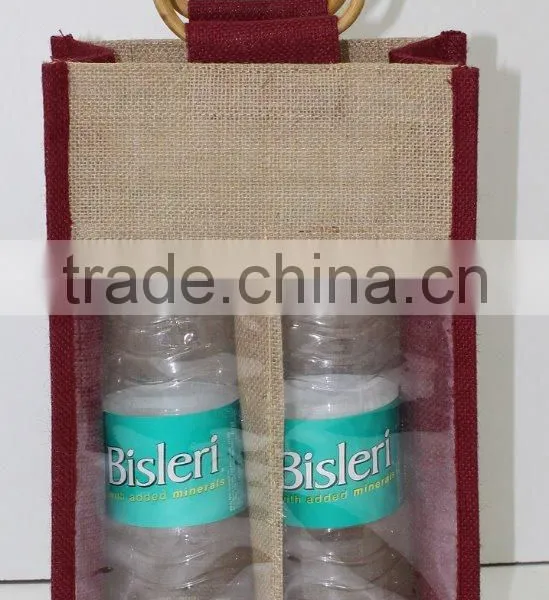 Eco-friendly Jute Bag Wine Bottle Bag Made in India photo-3