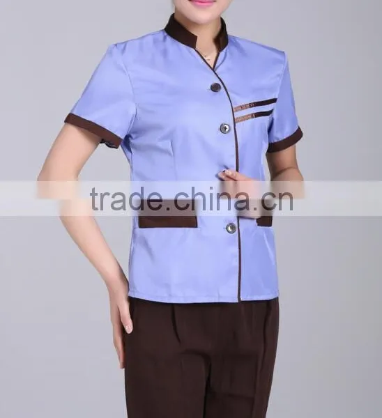 Customized Hotel Staff Cotton Housekeeper Uniform
