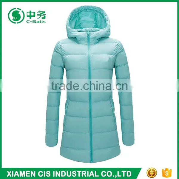 Popular Style Colorful Winter Shiny Ladies Long Down Jacket With Hood photo-2