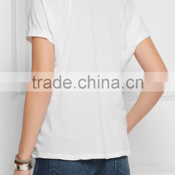 V Neck High Quality Plain T-shirt for Sale photo-3