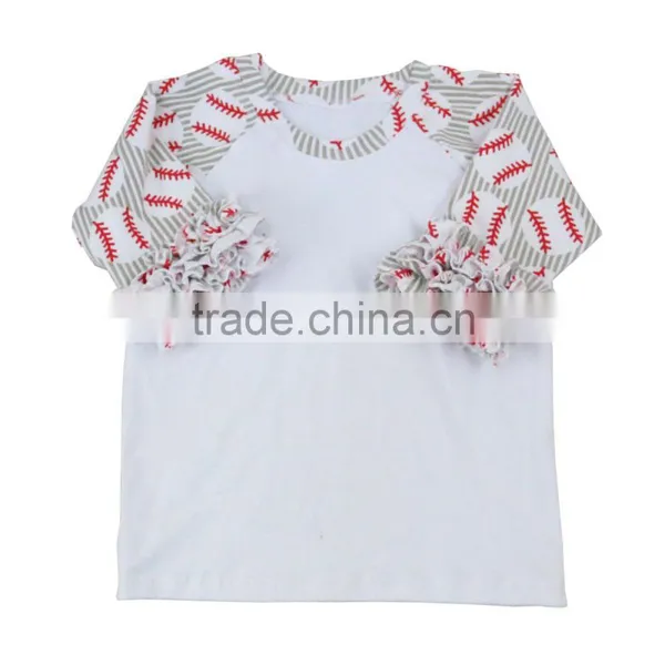 2017 Summer New Design Print Pattterns Drop Shipping Cotton Knit Ruffle Reglans Wholesale Children Clothing Usa photo-3