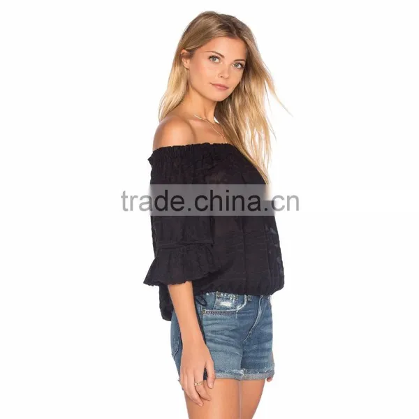 Women Off Shoulder Chiffon Style Blouse Patterns photo-2