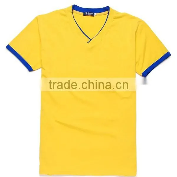 Mens Slim Fit V Shaped Neck T-Shirts Blank Tee Shirt photo-2