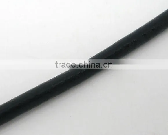 High Quality Black Round 2.5mm Real Leather Jewelry Cord photo-2