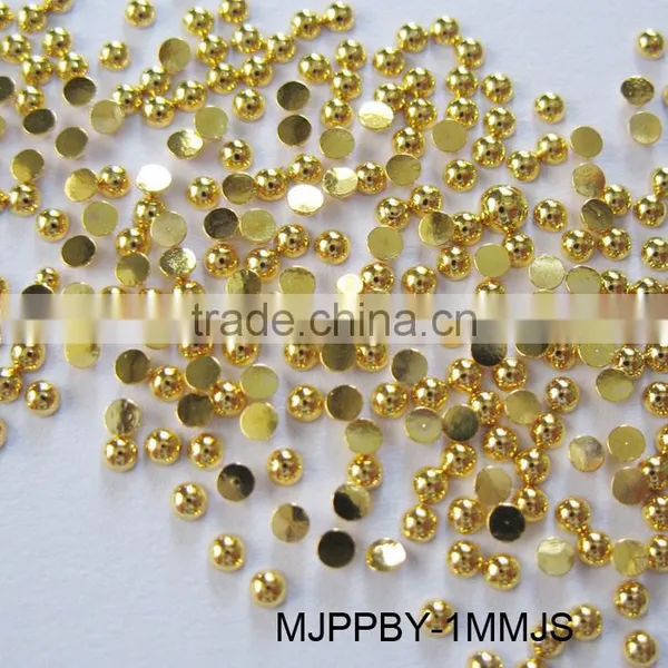 Metal Dome Studs Half Round Studs 1MM Gold Round Beads for Nail Art photo-2