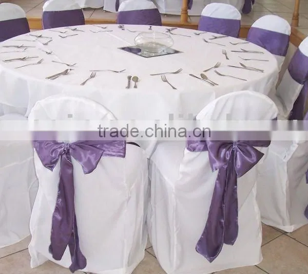 Hotel Polyester Wedding Chair Cover White Polyester Banquet Table Cloth and Table Linens