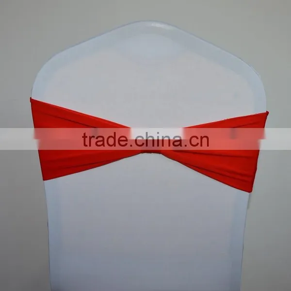 High Quality Red Elastic Chair Sash With Fabric Buckle for Weddings photo-2