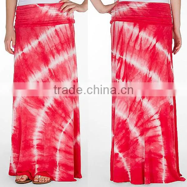 Hot Selling Fashion Tie Dye Lady Skirt Picture of Long Maxi Skirts Lady