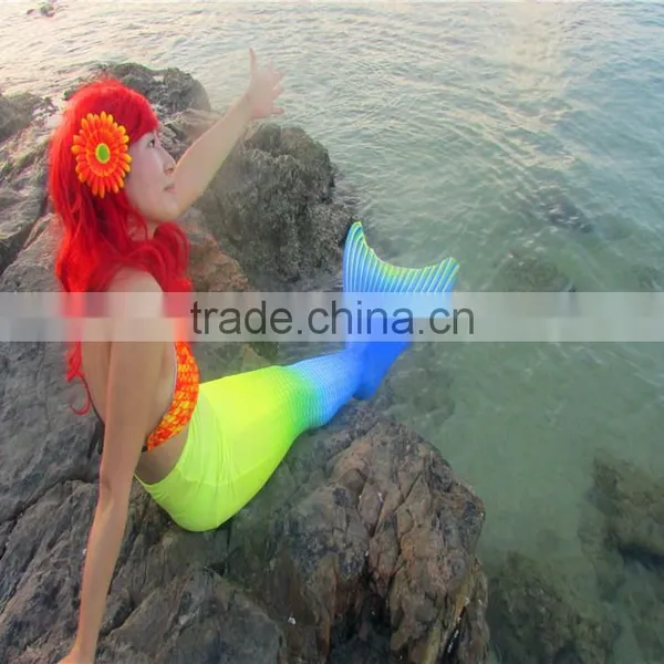 Ultra Shinny Fabric Swimmable Monofin Mermaid Tail for Swimming photo-2