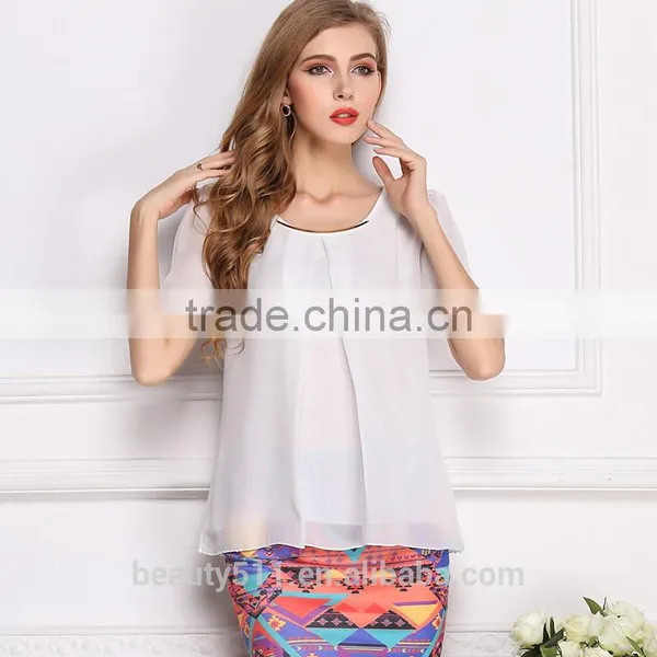 Self Cultivation Large Size Chiffon Shirt Cool Chiffon Shirt Short Sleeve SD102 photo-2