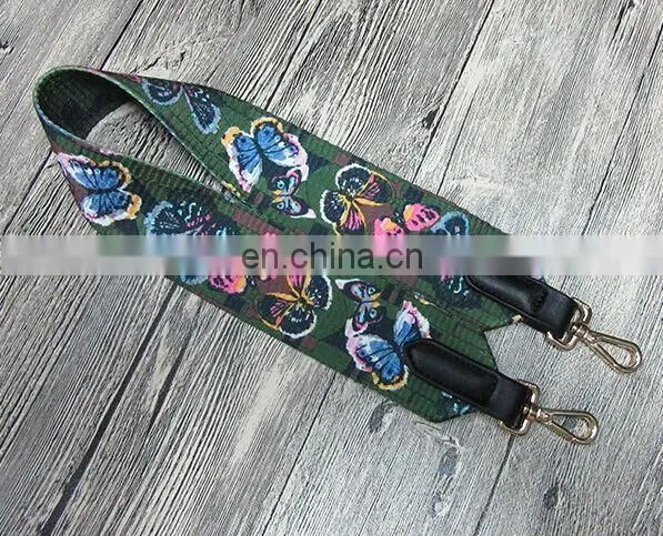 Buttferly printing Extra long bag strap bag belt