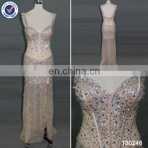 2014 Factory Directly Supply Sexy High Grade Luxury Formal Beaded Evening Dress