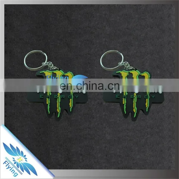 Hot Sell for Sport Events Gift Pvc Keychain/ Silicone Keychain With Silver Key Ring