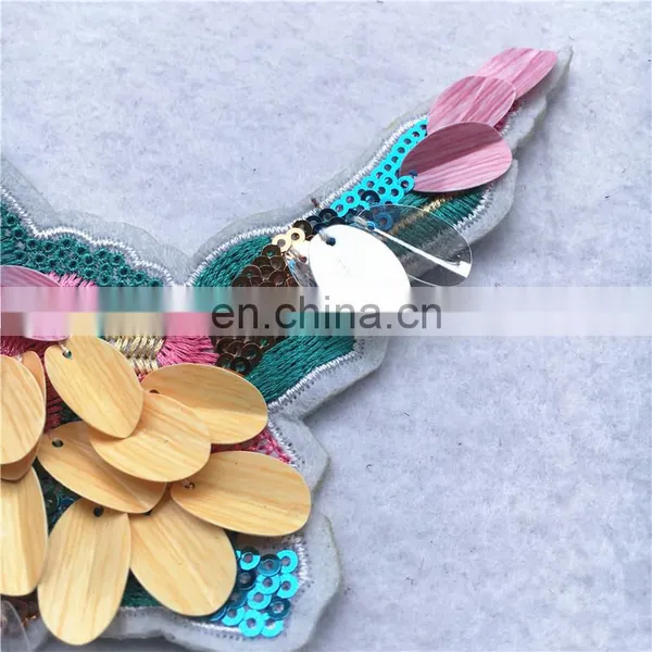 2017 The Most Popular Colorful Sequin Embroidery Patches Birds for Garment photo-4
