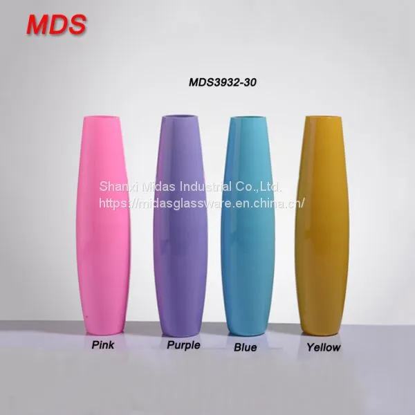 Home Decore Bullet Ceramic Shaped Paint Glass Vases Flower photo-2