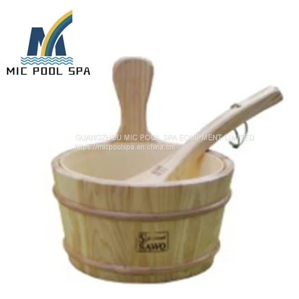 Hot Selling Sauna Accessories,wooden Scoop With Wooden Drum for Sauna Room photo-2