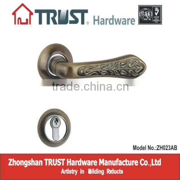ZH023:TRUST Zinc Alloy Lever Door Handle With Escutcheon