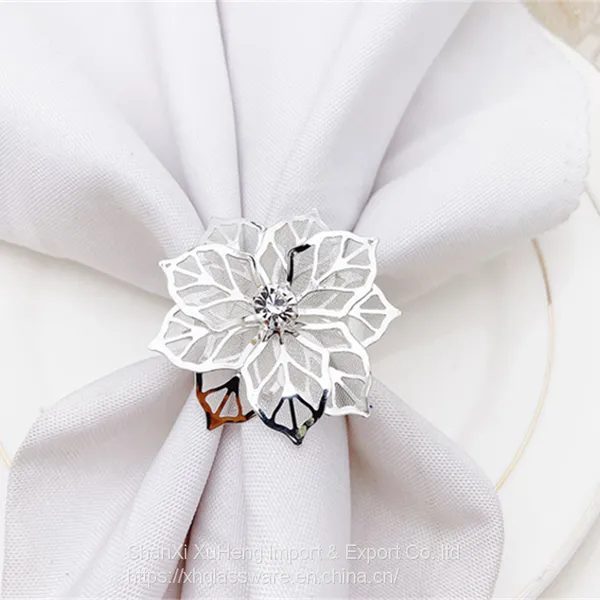 Wholesale Bulk Napkin Ring Wedding With Antique Palm Leaf Embossed Design photo-2