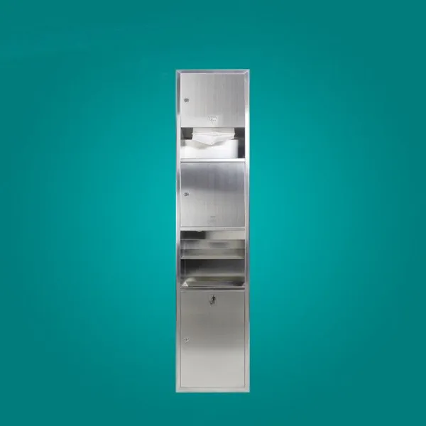 Stainless Steel Three-in-one Hand Dryer, Commercial Embedded Hand Dryer for Public Restrooms, Paper Box Trash Can. photo-2