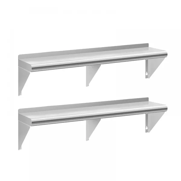 Stainless Steel Shelving, Wall-mounted Commercial Metal Shelving With Partitions, Suitable for Restaurants, Storage Rooms, Kitchens and Garages.