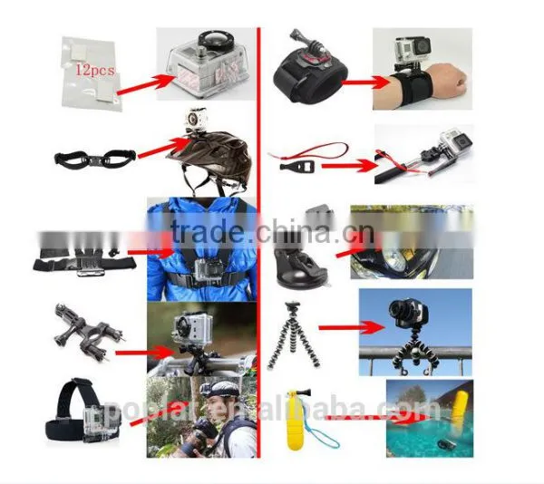 PK42 40-in-1 GoPros Accessory Kit for Gopros Hero2/3/3+/4/4 Session With L Size Carring Case (33.5*22.6*6.0cm) photo-5