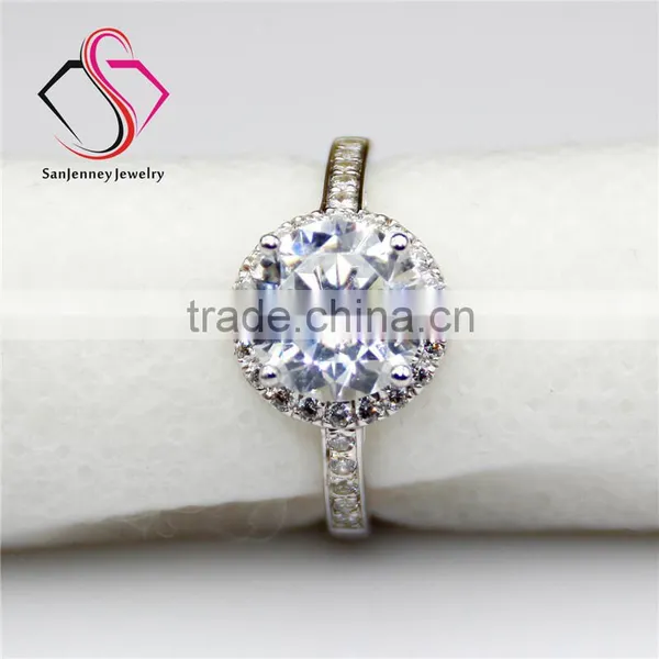Round Brilliant Cut Moissanite 3CT 9.0mm Center 14k 18k White Yellow Gold Halo Diamond Engagement Ring photo-4