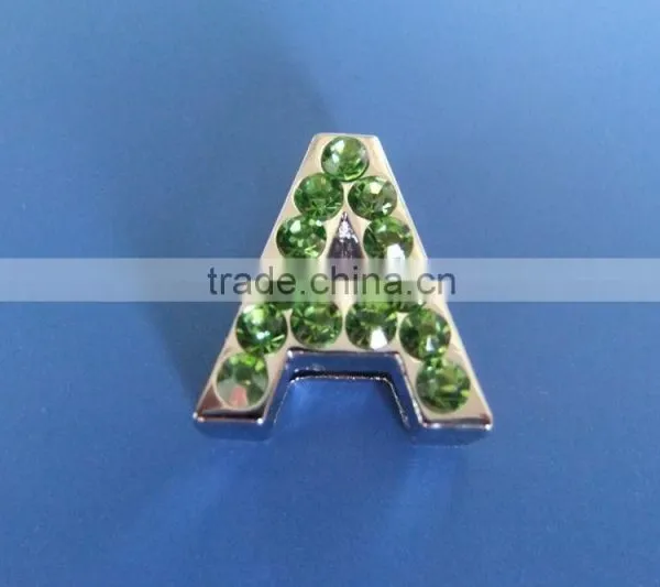 18mm Slide Letters With Green Rhinestone photo-2