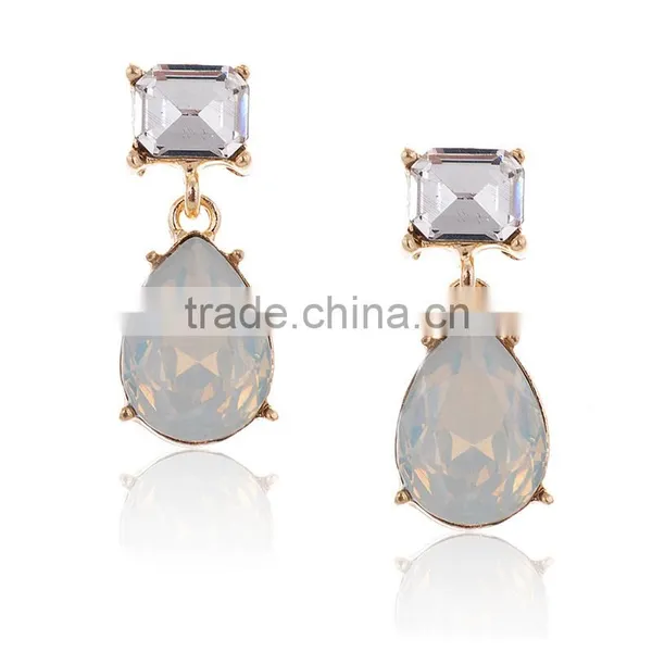 Hot Sale Designs Cheap Wholesale Fake Colored Diamond Stud Earrings for Girls photo-4