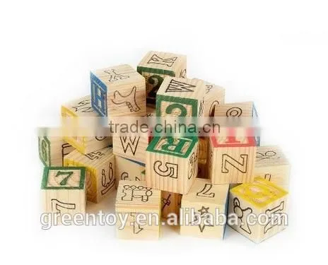Wooden ABC/123 Building Blocks Set Alphabet Letters