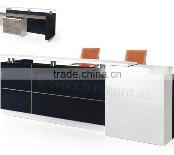 Modern Wooden Reception Desk Beauty Salon 2 Person Reception Desk (SZ-RTB001) photo-2