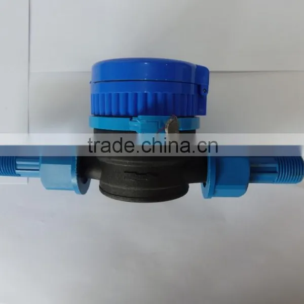 DN15 Single Jet Water Meter With Fitting Plastic Adapters and Nuts photo-2