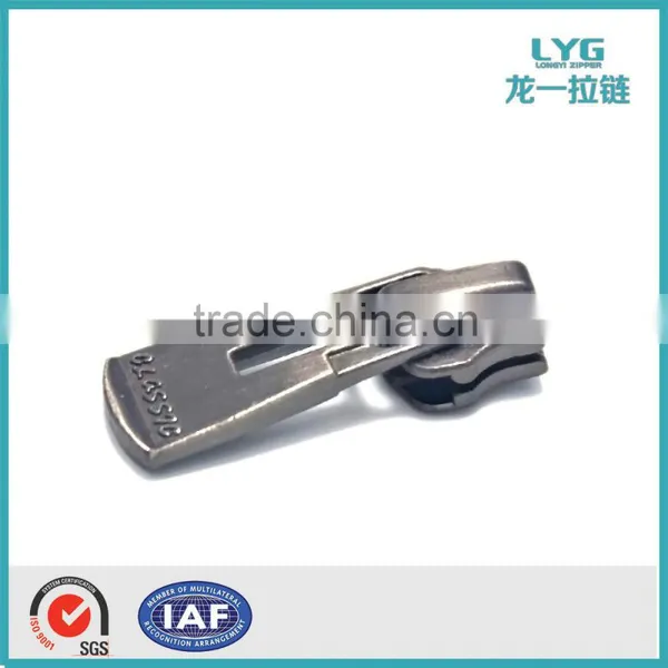 Hign Quality Silver Metal Zipper/Custom Zipper Puller/Zipper SliderCustom Zipper Puller for Garment Bag
