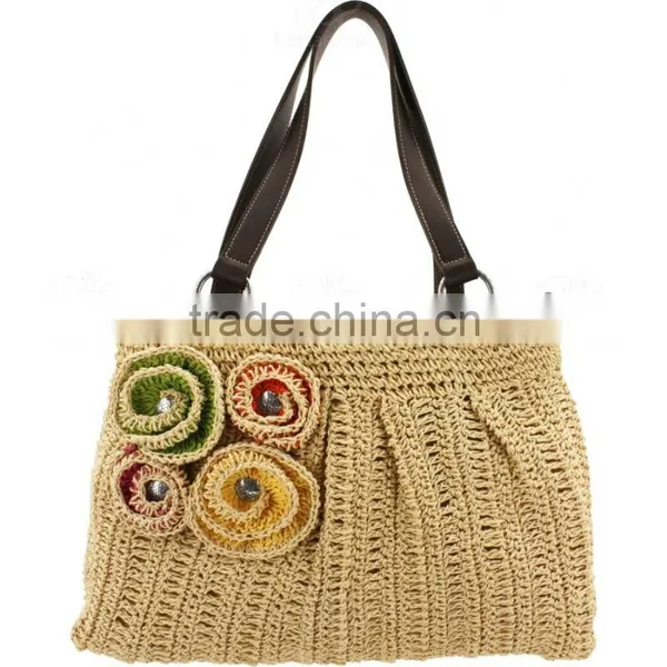 Victoria New Fashion Paper Woven Hand Crochet Straw Beach Bag Shoulder Bag photo-3