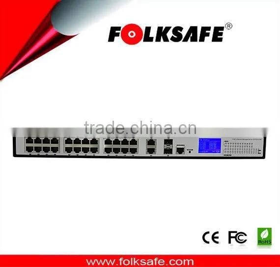 Folksafe mini Managed Ethernet switch 24-port 2 fiber optical gigabit uplink