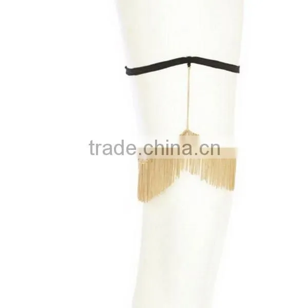 Gold Tone Fringed Leg Harness Tassel Chain