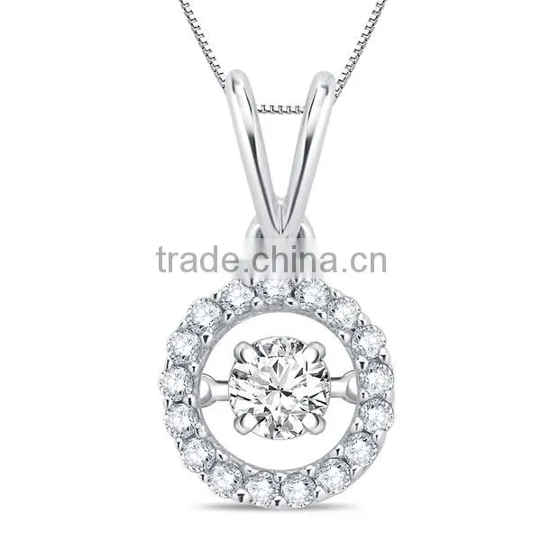 China Wholesale Sterling Silver White Cubic Zirconia Dancing Diamond Jewelry Set photo-4