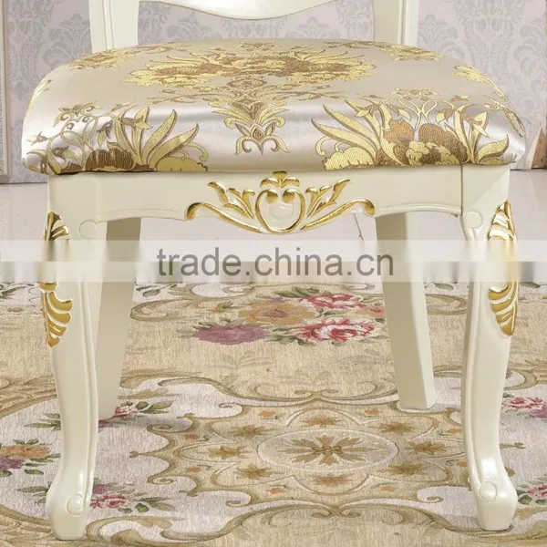 Hotel General Use Gold Gilt Armless Chair Solid Rubber Wood Gold Leaf Chair photo-4