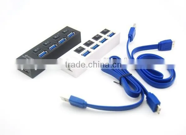 Computer 4 Ports 3.0 High Speed USB Hub With Swith Button photo-3