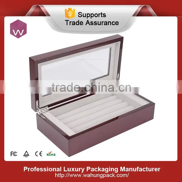 Wood Lacquer Cufflink Gift Box With Clear Window photo-2