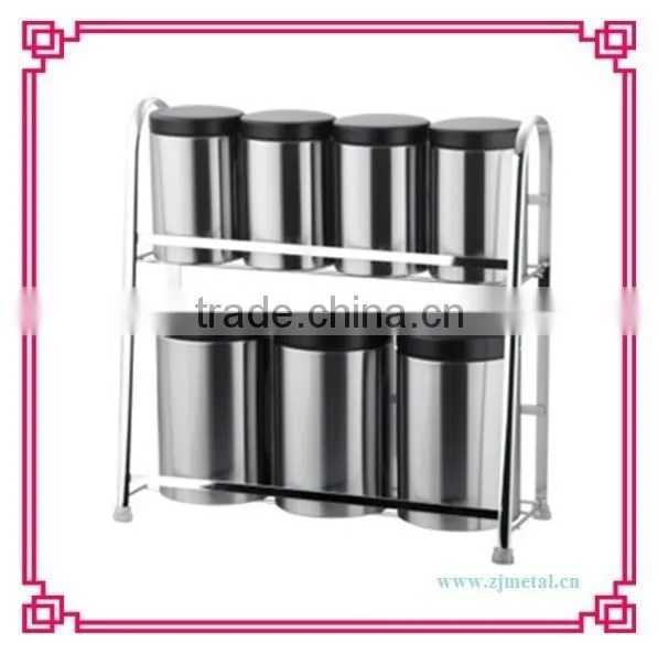 Stainless Steel 7pcs Canister With 2floor Rack photo-4