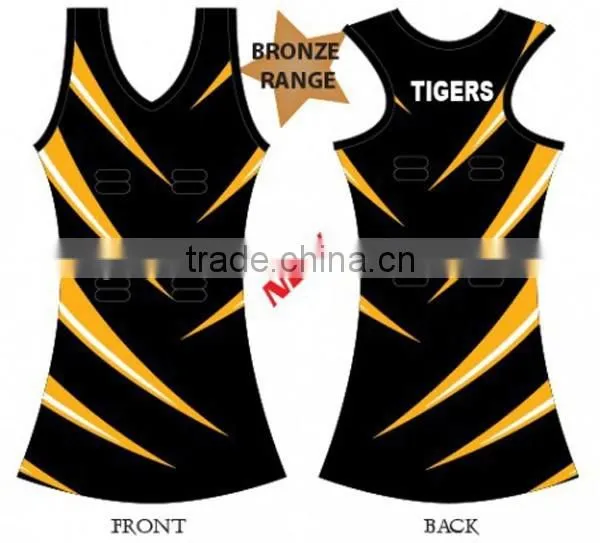 Sublimated Printing Netball Dress Color Red and Blue photo-2