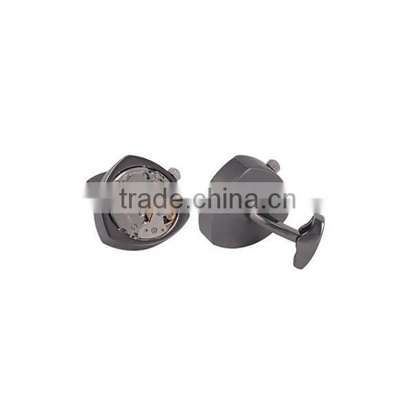 Custom Gun Black Cufflink,floating Locket Watch Cufflinks Jewelry photo-2