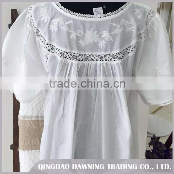 Good Supplier White Cotton Dressing Gown Night Dress photo-2