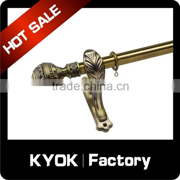 Foshan Experienced Curtain Rod Supplier, Best Sell Antique Bronze Double and Single Curtain Pipe, Aluminum Finials Muslim Style photo-6