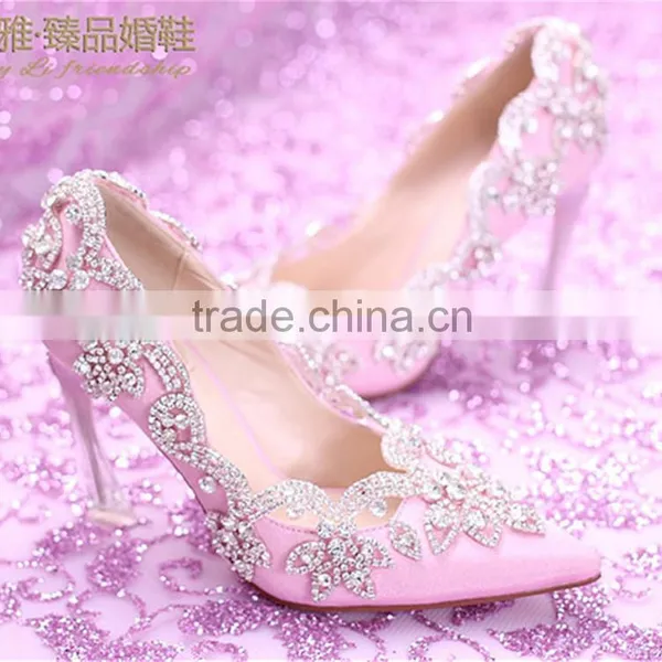 OW22 Royal Pink Butterfly Wedding Shoes Wholesale Wedding Shoes Quality Choice