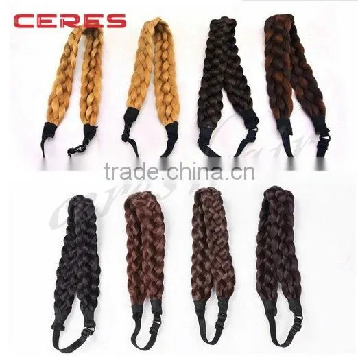 Afro Black Half Braid and Half Curly Long Synthetic Lace Front Braided Wig Braided Headband Wig Quality Choice photo-5