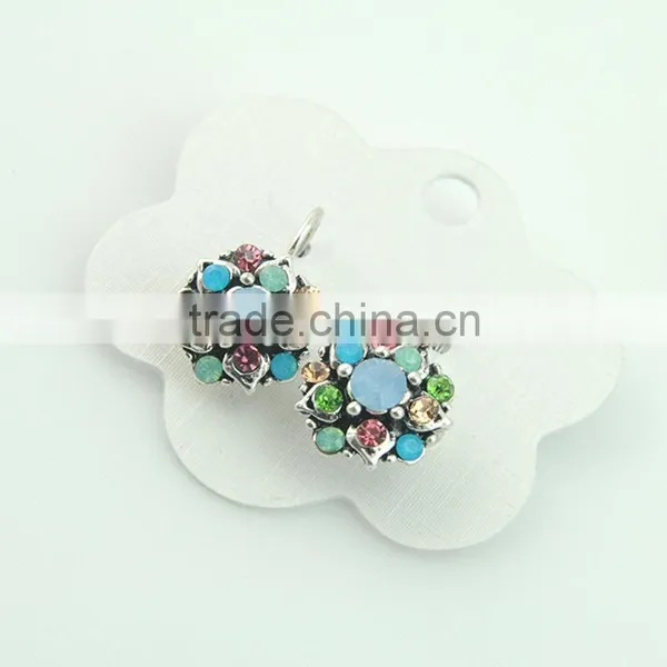 Hight Quality Earrings For Non Pierced Ears Druzy Rhinestone Plastic Earrings photo-4