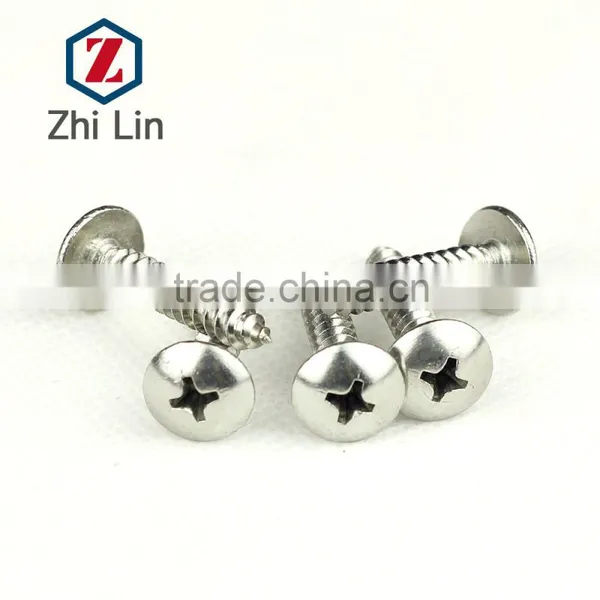 Stainless Steel Flat Head Cross Recessed Self-tapping Screw M6*10-M6*60
