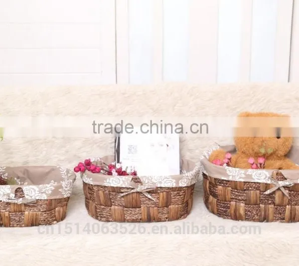 2016 Most Popular Straw Basket With Liner/storage Basket photo-3