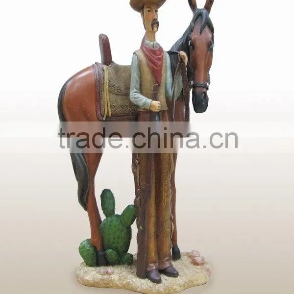 Polystone Cowboy, Polystone With Horse